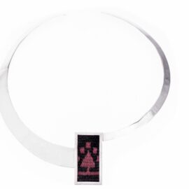 COLLAR DE PLATA DE 950 CON HILOS DE ALGODON TEJIDOS EN TELAR