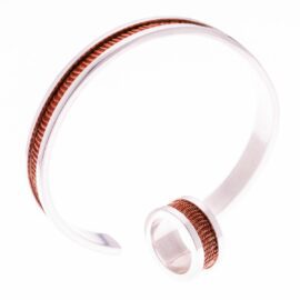 PULSERA DE PLATA DE 950 CON HILOS DE COBRE TEJIDOS EN TELAR