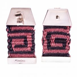 Aros de plata de 950 con hilos tejidos en telar. Malu