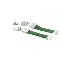 AROS DE PLATA DE 950 CON FINAS HUINCHAS DE ALGODON TEJIDAS EN TELAR