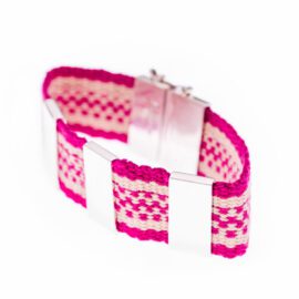 PULSERA TEJIDA EN TELAR CON HEBILLA DE PLATA DE 950