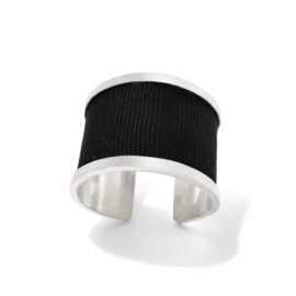 Esclava de plata de 950 con hilos tejidos en telar. Mireya.