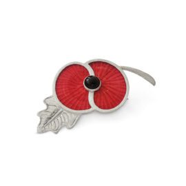 Prendedor de plata de 950 con dos discos tejidos en crin.