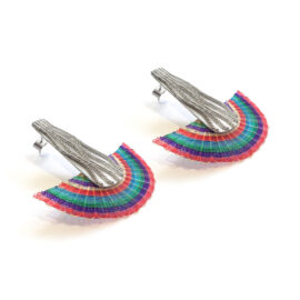 Aros de plata de 950 con tejido en crin